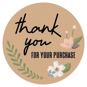 2” Floral Boho Thank You Stickers 96 Count